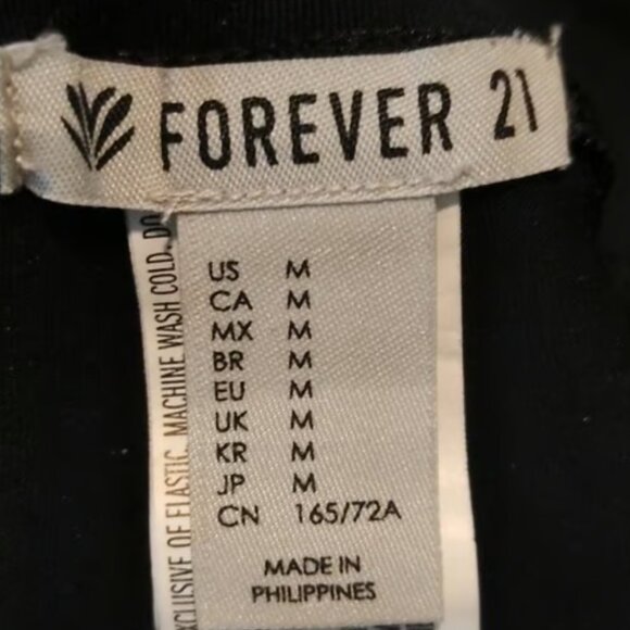 Forever 21 Black Stretch Leggings Size Med GUC #M-021 - Picture 5 of 6